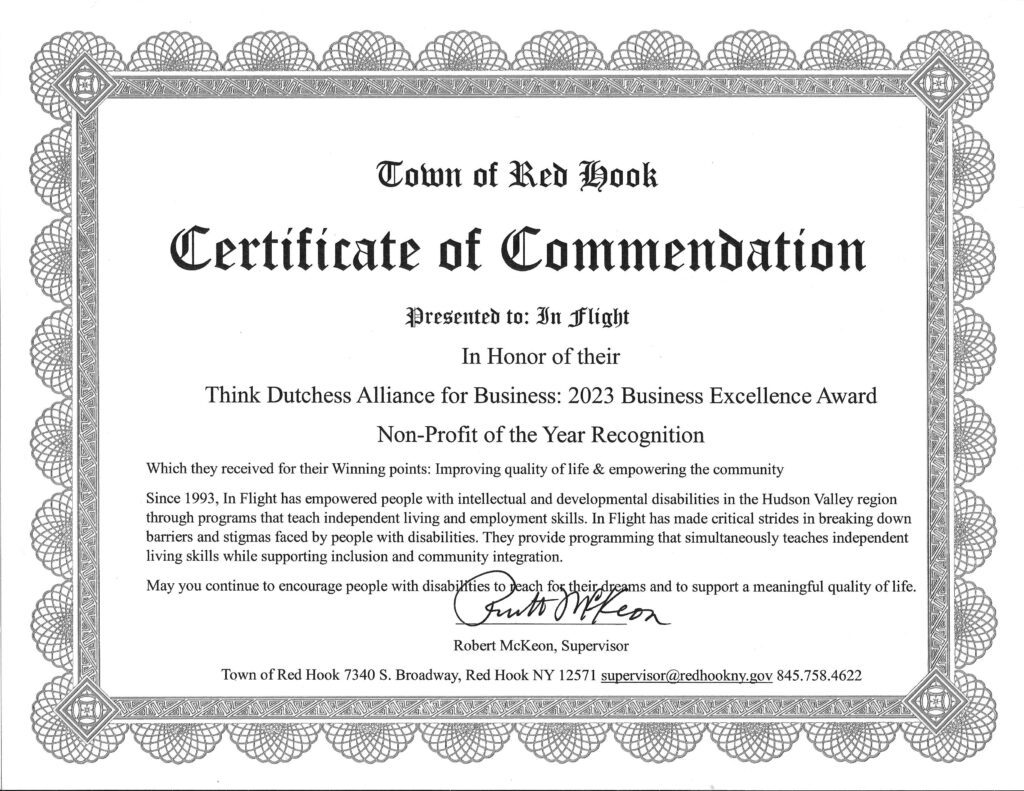 Town of Red Hook Certificate of Commendation